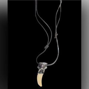 Black Cord Wolf Necklace